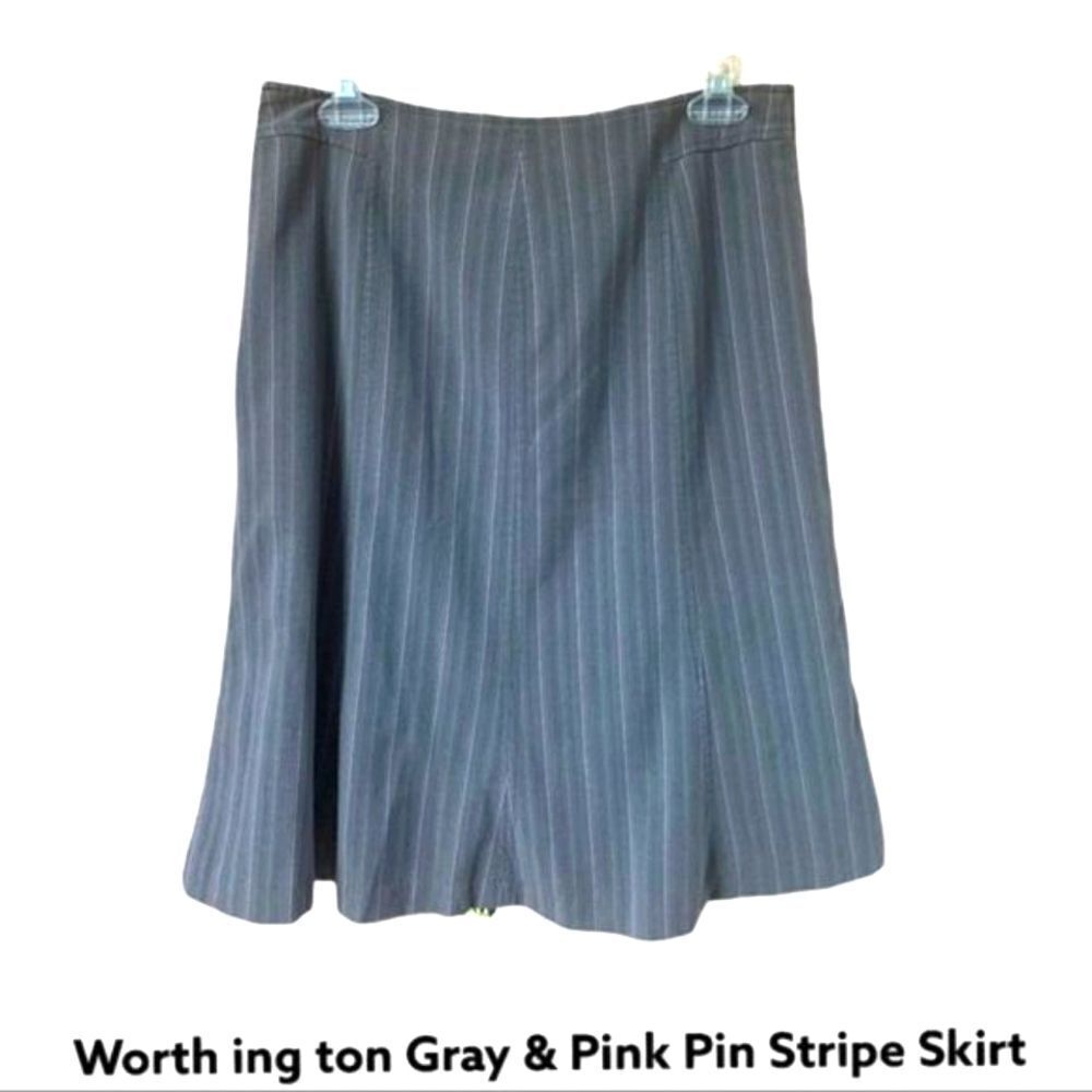 Worthington Pin Striped A-Line Skirt - Picture 6 of 9